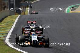 Sergio Perez (MEX), Sahara Force India  09.11.2014. Formula 1 World Championship, Rd 18, Brazilian Grand Prix, Sao Paulo, Brazil, Race Day.