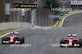 Fernando Alonso (ESP), Scuderia Ferrari and Kimi Raikkonen (FIN), Scuderia Ferrari  09.11.2014. Formula 1 World Championship, Rd 18, Brazilian Grand Prix, Sao Paulo, Brazil, Race Day.