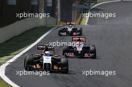 Sergio Perez (MEX), Sahara Force India  09.11.2014. Formula 1 World Championship, Rd 18, Brazilian Grand Prix, Sao Paulo, Brazil, Race Day.