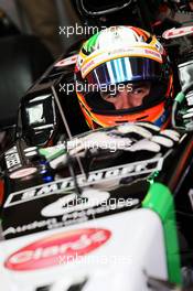 Sergio Perez (MEX) Sahara Force India F1 VJM07. 08.11.2014. Formula 1 World Championship, Rd 18, Brazilian Grand Prix, Sao Paulo, Brazil, Qualifying Day.