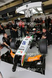 Sergio Perez (MEX) Sahara Force India F1 VJM07. 08.11.2014. Formula 1 World Championship, Rd 18, Brazilian Grand Prix, Sao Paulo, Brazil, Qualifying Day.