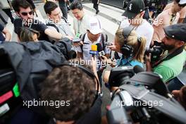 Felipe Massa (BRA) Williams with the media. 09.11.2014. Formula 1 World Championship, Rd 18, Brazilian Grand Prix, Sao Paulo, Brazil, Race Day.