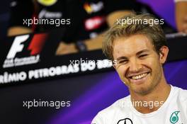 Nico Rosberg (GER) Mercedes AMG F1 in the FIA Press Conference. 06.11.2014. Formula 1 World Championship, Rd 18, Brazilian Grand Prix, Sao Paulo, Brazil, Preparation Day.
