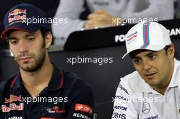 Felipe Massa (BRA), Williams F1 Team and Jean-Eric Vergne (FRA), Scuderia Toro Rosso   06.11.2014. Formula 1 World Championship, Rd 18, Brazilian Grand Prix, Sao Paulo, Brazil, Preparation Day.