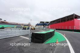 Turn 2 and revised pit lane exit detail. 06.11.2014. Formula 1 World Championship, Rd 18, Brazilian Grand Prix, Sao Paulo, Brazil, Preparation Day.