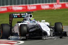 Felipe Massa (BRA) Williams FW36 locks up under braking. 06.06.2014. Formula 1 World Championship, Rd 7, Canadian Grand Prix, Montreal, Canada, Practice Day.