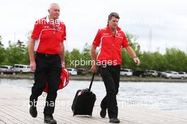 (L to R): John Booth (GBR) Marussia F1 Team Team Principal with Graeme Lowdon (GBR) Marussia F1 Team Chief Executive Officer. 06.06.2014. Formula 1 World Championship, Rd 7, Canadian Grand Prix, Montreal, Canada, Practice Day.
