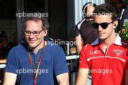 (L to R): Jacques Villeneuve (CDN) with Jules Bianchi (FRA) Marussia F1 Team. 06.06.2014. Formula 1 World Championship, Rd 7, Canadian Grand Prix, Montreal, Canada, Practice Day.