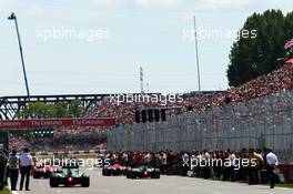 The grid before the start of the race. 08.06.2014. Formula 1 World Championship, Rd 7, Canadian Grand Prix, Montreal, Canada, Race Day.