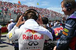 Sebastian Vettel (GER) Red Bull Racing on the grid. 08.06.2014. Formula 1 World Championship, Rd 7, Canadian Grand Prix, Montreal, Canada, Race Day.