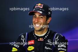 Race winner Daniel Ricciardo (AUS) Red Bull Racing RB10 in the post race FIA Press Conference. 08.06.2014. Formula 1 World Championship, Rd 7, Canadian Grand Prix, Montreal, Canada, Race Day.