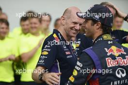 Race winner Daniel Ricciardo (AUS) Red Bull Racing celebrates with Adrian Newey (GBR) Red Bull Racing Chief Technical Officer. 08.06.2014. Formula 1 World Championship, Rd 7, Canadian Grand Prix, Montreal, Canada, Race Day.