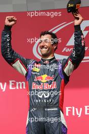 Race winner Daniel Ricciardo (AUS) Red Bull Racing celebrates on the podium. 08.06.2014. Formula 1 World Championship, Rd 7, Canadian Grand Prix, Montreal, Canada, Race Day.