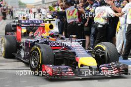 Race winner Daniel Ricciardo (AUS) Red Bull Racing RB10 in parc ferme. 08.06.2014. Formula 1 World Championship, Rd 7, Canadian Grand Prix, Montreal, Canada, Race Day.