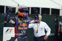 Race winner Daniel Ricciardo (AUS) Red Bull Racing celebrates in parc ferme. 08.06.2014. Formula 1 World Championship, Rd 7, Canadian Grand Prix, Montreal, Canada, Race Day.
