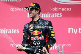 Race winner Daniel Ricciardo (AUS) Red Bull Racing celebrates with the champagne on the podium. 08.06.2014. Formula 1 World Championship, Rd 7, Canadian Grand Prix, Montreal, Canada, Race Day.