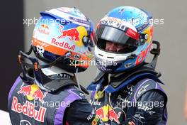 Daniel Ricciardo (AUS), Red Bull Racing and Sebastian Vettel (GER), Red Bull Racing  08.06.2014. Formula 1 World Championship, Rd 7, Canadian Grand Prix, Montreal, Canada, Race Day.