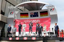 The podium (L to R): Nico Rosberg (GER) Mercedes AMG F1, second; Lewis Hamilton (GBR) Mercedes AMG F1, race winner; Daniel Ricciardo (AUS) Red Bull Racing, third. 08.06.2014. Formula 1 World Championship, Rd 7, Canadian Grand Prix, Montreal, Canada, Race Day.