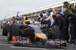 Race winner Daniel Ricciardo (AUS) Red Bull Racing RB10 enters parc ferme. 08.06.2014. Formula 1 World Championship, Rd 7, Canadian Grand Prix, Montreal, Canada, Race Day.