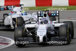 Valtteri Bottas (FIN), Williams F1 Team and Felipe Massa (BRA), Williams F1 Team  08.06.2014. Formula 1 World Championship, Rd 7, Canadian Grand Prix, Montreal, Canada, Race Day.