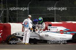 Felipe Massa (BRA) Williams FW36 crashed out on the final lap of the race. 08.06.2014. Formula 1 World Championship, Rd 7, Canadian Grand Prix, Montreal, Canada, Race Day.