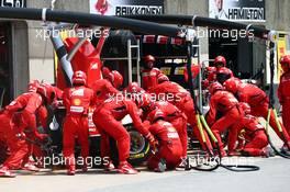 Fernando Alonso (ESP) Ferrari F14-T makes a pit stop. 08.06.2014. Formula 1 World Championship, Rd 7, Canadian Grand Prix, Montreal, Canada, Race Day.