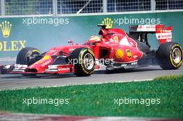 Kimi Raikkonen (FIN) Ferrari F14-T recovers from a spin. 08.06.2014. Formula 1 World Championship, Rd 7, Canadian Grand Prix, Montreal, Canada, Race Day.