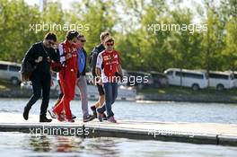 Fernando Alonso (ESP) Ferrari (Right) with Luis Garcia Abad (ESP) Driver Manager; Edoardo Bendinelli (ITA) Personal Trainer and Carlos Sainz (ESP). 07.06.2014. Formula 1 World Championship, Rd 7, Canadian Grand Prix, Montreal, Canada, Qualifying Day.