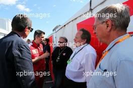 (L to R): Guenther Steiner (ITA) Haas F1 Team Prinicipal with Claudio Albertini (ITA) Ferrari Head of Customer Teams Power Unit Operations; Gene Haas (USA) Haas Automotion President; and Joe Cluster. 07.06.2014. Formula 1 World Championship, Rd 7, Canadian Grand Prix, Montreal, Canada, Qualifying Day.