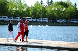 (L to R): Jean Alesi (FRA) with Gino Rosato (CDN) Ferrari and Kimi Raikkonen (FIN) Ferrari. 07.06.2014. Formula 1 World Championship, Rd 7, Canadian Grand Prix, Montreal, Canada, Qualifying Day.