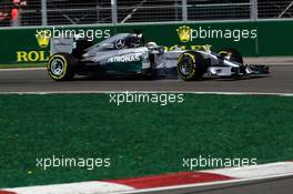 Lewis Hamilton (GBR) Mercedes AMG F1 W05 locks up under braking. 07.06.2014. Formula 1 World Championship, Rd 7, Canadian Grand Prix, Montreal, Canada, Qualifying Day.