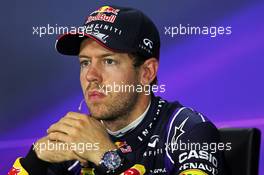 Sebastian Vettel (GER) Red Bull Racing in the FIA Press Conference. 07.06.2014. Formula 1 World Championship, Rd 7, Canadian Grand Prix, Montreal, Canada, Qualifying Day.