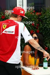 Kimi Raikkonen (FIN) Ferrari with his girlfriend Minttu Virtanen (FIN). 07.06.2014. Formula 1 World Championship, Rd 7, Canadian Grand Prix, Montreal, Canada, Qualifying Day.
