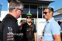 (L to R): Otmar Szafnauer (USA) Sahara Force India F1 Chief Operating Officer with Sergio Perez (MEX) Sahara Force India F1 and Carlos Slim Domit (MEX) Businessman. 07.06.2014. Formula 1 World Championship, Rd 7, Canadian Grand Prix, Montreal, Canada, Qualifying Day.