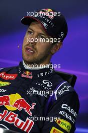 Sebastian Vettel (GER) Red Bull Racing in the FIA Press Conference. 07.06.2014. Formula 1 World Championship, Rd 7, Canadian Grand Prix, Montreal, Canada, Qualifying Day.