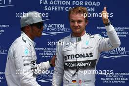 Pole for Nico Rosberg (GER) Mercedes AMG F1 W05 and 2nd for Lewis Hamilton (GBR) Mercedes AMG F1. 07.06.2014. Formula 1 World Championship, Rd 7, Canadian Grand Prix, Montreal, Canada, Qualifying Day.