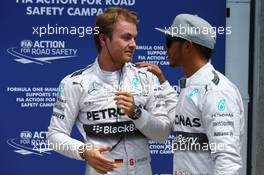 Pole for Nico Rosberg (GER) Mercedes AMG F1 W05 and 2nd for Lewis Hamilton (GBR) Mercedes AMG F1. 07.06.2014. Formula 1 World Championship, Rd 7, Canadian Grand Prix, Montreal, Canada, Qualifying Day.