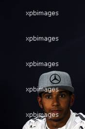 Lewis Hamilton (GBR) Mercedes AMG F1 in the FIA Press Conference. 07.06.2014. Formula 1 World Championship, Rd 7, Canadian Grand Prix, Montreal, Canada, Qualifying Day.