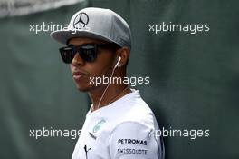 Lewis Hamilton (GBR) Mercedes AMG F1 on the drivers parade. 08.06.2014. Formula 1 World Championship, Rd 7, Canadian Grand Prix, Montreal, Canada, Race Day.