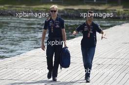 (L to R): Stuart Smith (AUS) Red Bull Racing Physio with Daniel Ricciardo (AUS) Red Bull Racing. 08.06.2014. Formula 1 World Championship, Rd 7, Canadian Grand Prix, Montreal, Canada, Race Day.