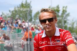 Max Chilton (GBR) Marussia F1 Team on the drivers parade. 08.06.2014. Formula 1 World Championship, Rd 7, Canadian Grand Prix, Montreal, Canada, Race Day.