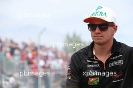 Nico Hulkenberg (GER) Sahara Force India F1 on the drivers parade. 08.06.2014. Formula 1 World Championship, Rd 7, Canadian Grand Prix, Montreal, Canada, Race Day.