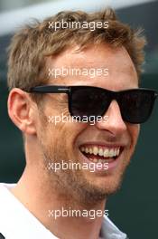 Jenson Button (GBR) McLaren on the drivers parade. 08.06.2014. Formula 1 World Championship, Rd 7, Canadian Grand Prix, Montreal, Canada, Race Day.