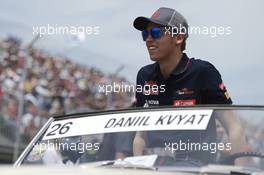 Daniil Kvyat (RUS) Scuderia Toro Rosso on the drivers parade. 08.06.2014. Formula 1 World Championship, Rd 7, Canadian Grand Prix, Montreal, Canada, Race Day.