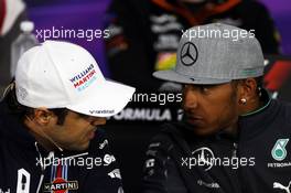 (L to R): Felipe Massa (BRA) Williams and Lewis Hamilton (GBR) Mercedes AMG F1 in the FIA Press Conference. 05.06.2014. Formula 1 World Championship, Rd 7, Canadian Grand Prix, Montreal, Canada, Preparation Day.