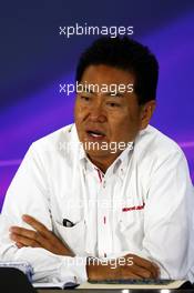 Yasuhisa Arai (JPN) Honda Motorsport Chief Officer in the FIA Press Conference. 18.04.2014. Formula 1 World Championship, Rd 4, Chinese Grand Prix, Shanghai, China, Practice Day.
