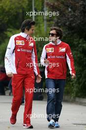 Fernando Alonso (ESP) Ferrari (Right) with Massimo Rivola (ITA) Ferrari Sporting Director. 18.04.2014. Formula 1 World Championship, Rd 4, Chinese Grand Prix, Shanghai, China, Practice Day.