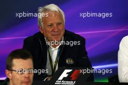 Charlie Whiting (GBR) FIA Delegate in the FIA Press Conference. 18.04.2014. Formula 1 World Championship, Rd 4, Chinese Grand Prix, Shanghai, China, Practice Day.