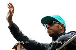 Lewis Hamilton (GBR) Mercedes AMG F1 on the podium. 20.04.2014. Formula 1 World Championship, Rd 4, Chinese Grand Prix, Shanghai, China, Race Day.