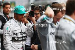 Lewis Hamilton (GBR) Mercedes AMG F1 on the grid. 20.04.2014. Formula 1 World Championship, Rd 4, Chinese Grand Prix, Shanghai, China, Race Day.